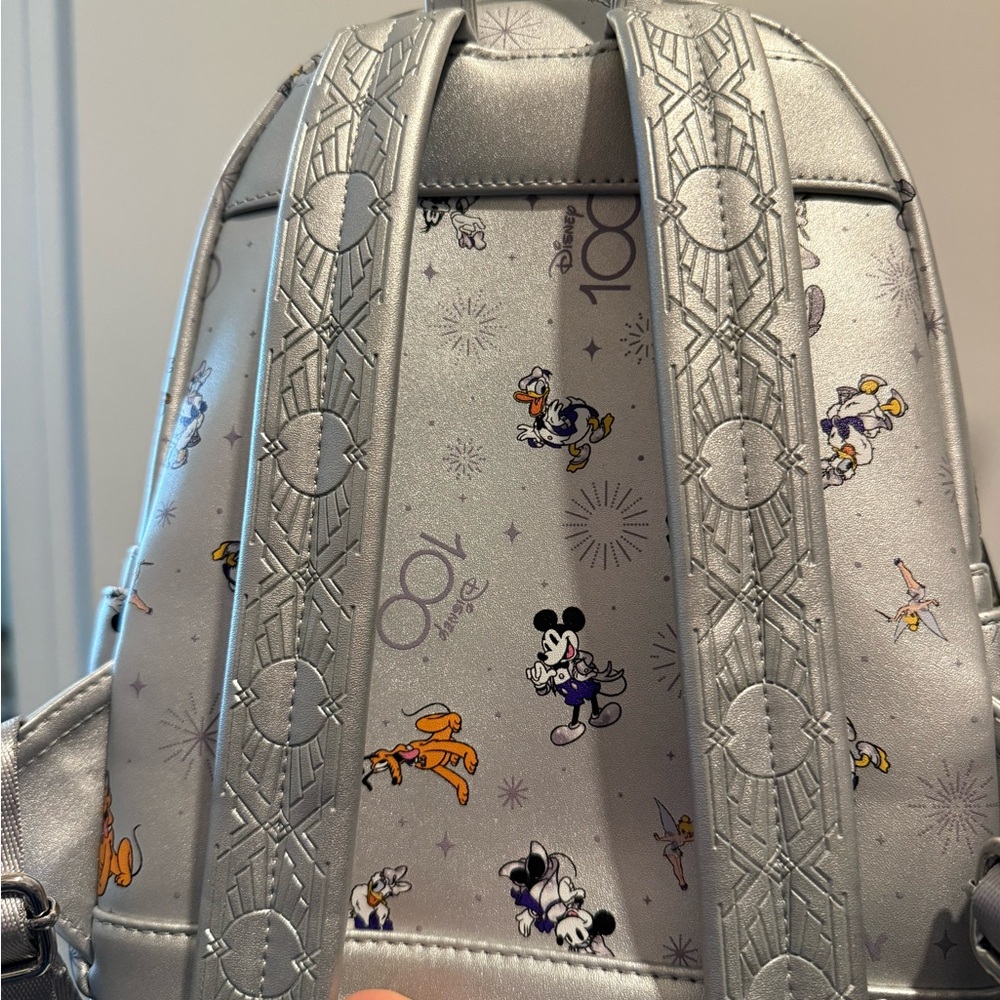 Disney Loungefly 100th Silver Set Backpack and Ears - Picture 7 of 9